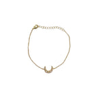 White Opal Crescent Moon Bracelet
