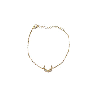 White Opal Crecent Moon Bracelet