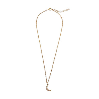 White Opal Crecent Moon pendant necklace