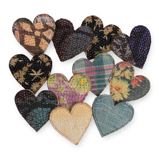 Kantha Heart Pin - Large