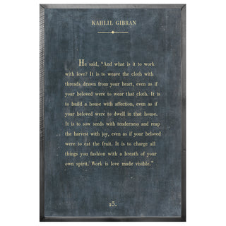 Kahlil Gibran - Book Collection (Grey Wood) - Art Print