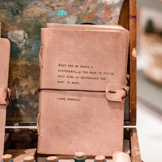 Jane Goodall Artisan Leather Journal - Blush