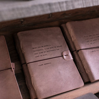 Jane Goodall Artisan Leather Journal - Blush