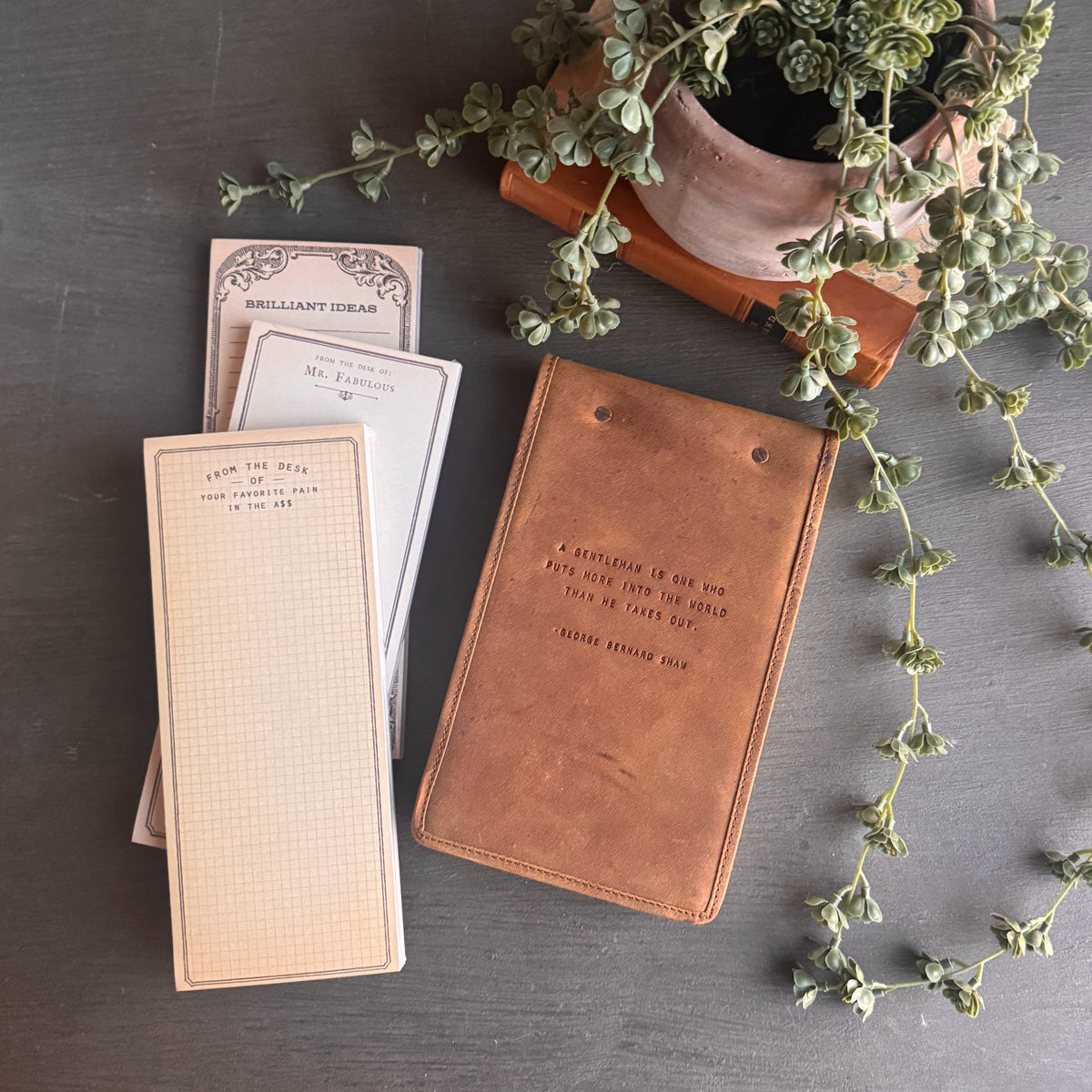 A Gentleman Is One Signature Leather Desk Journal