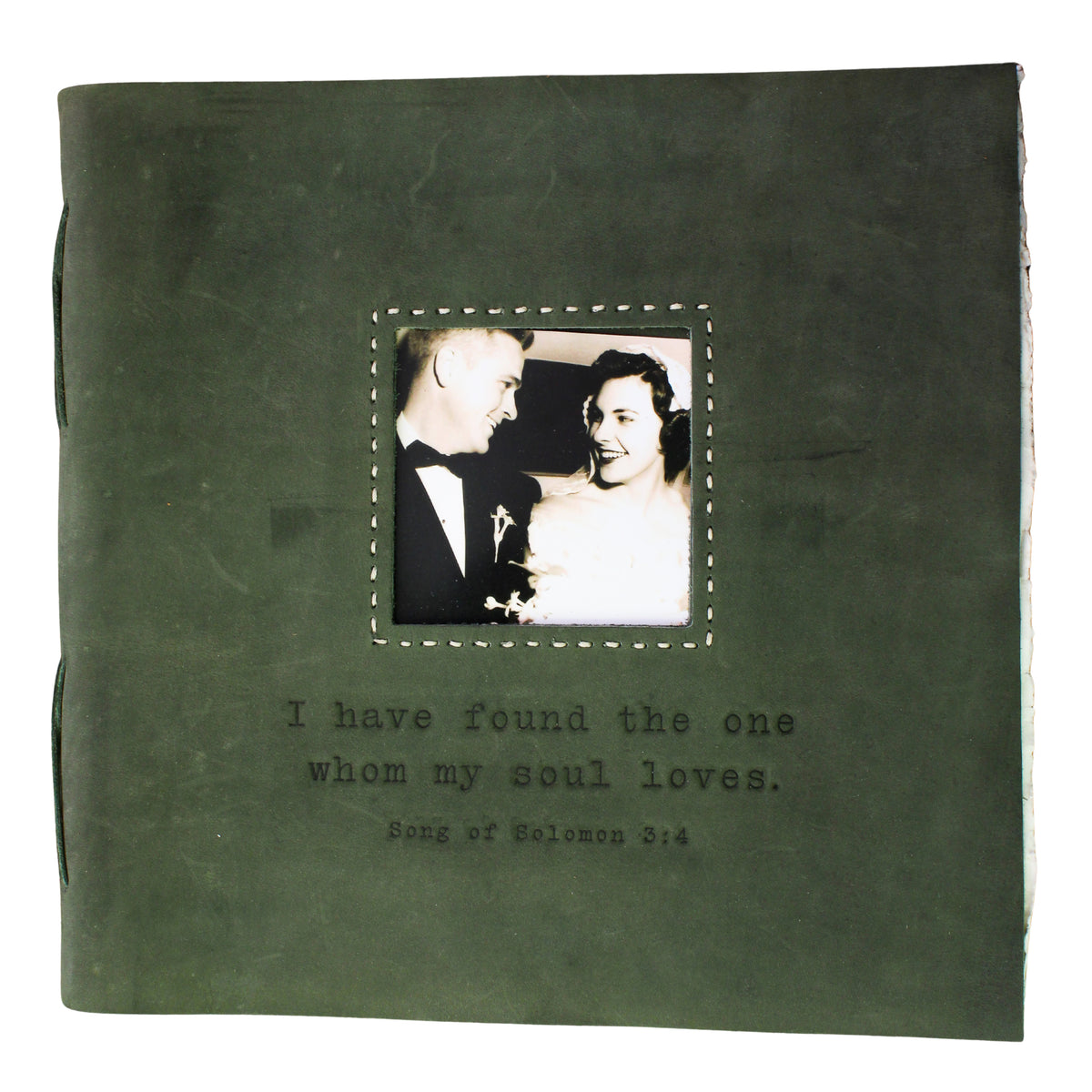 I Have Found The One Leather Photo Keeper 12x12 - Moss