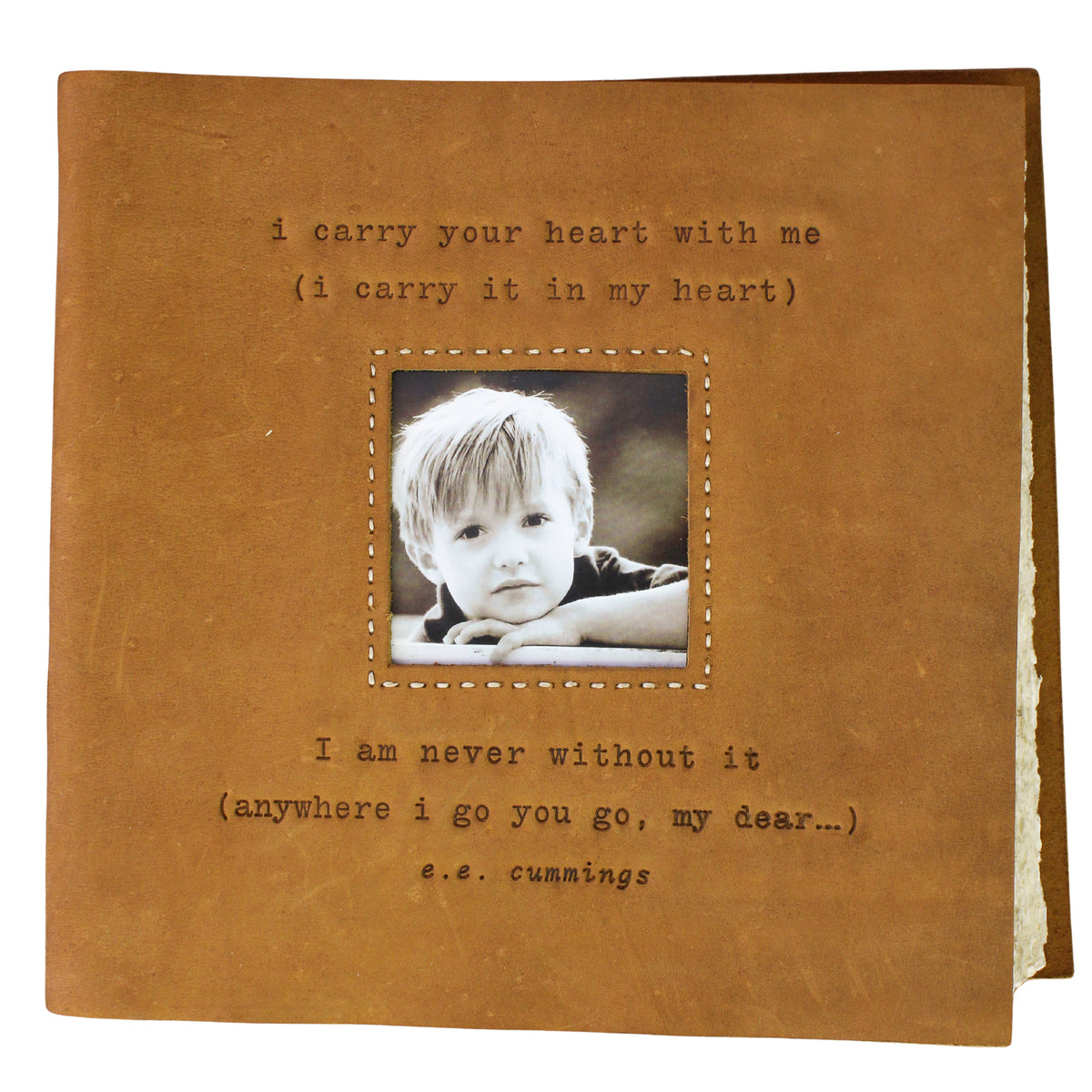 I Carry Your Heart Leather Photo Keeper 12x12 - Fawn