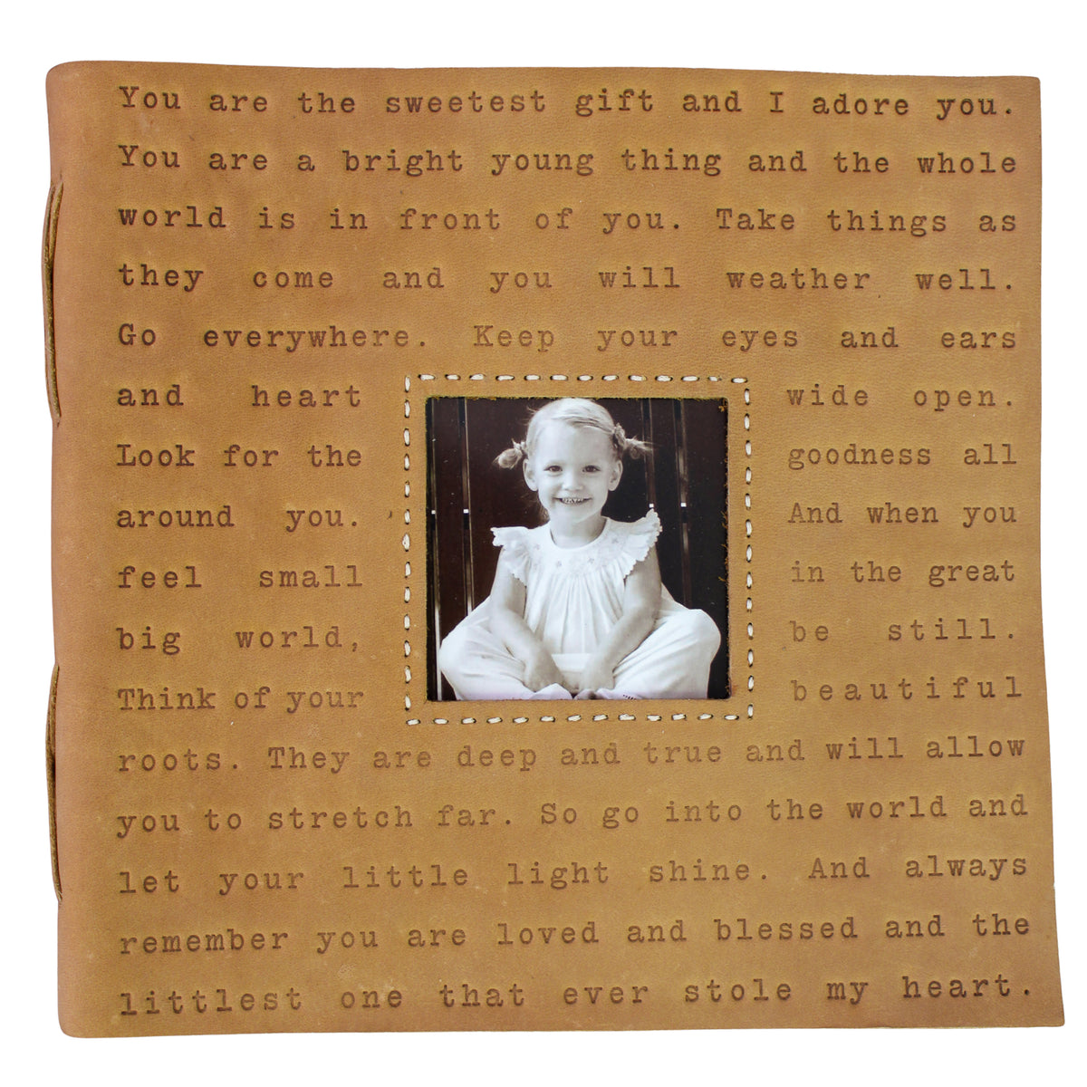 Letter For Sophie Leather Photo Keeper 12x12 - Fawn