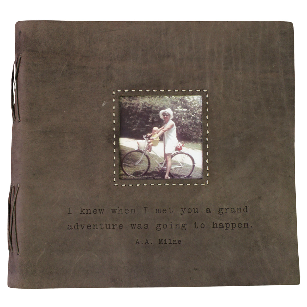 I Knew When Leather Photo Keeper 12x12 - Slate