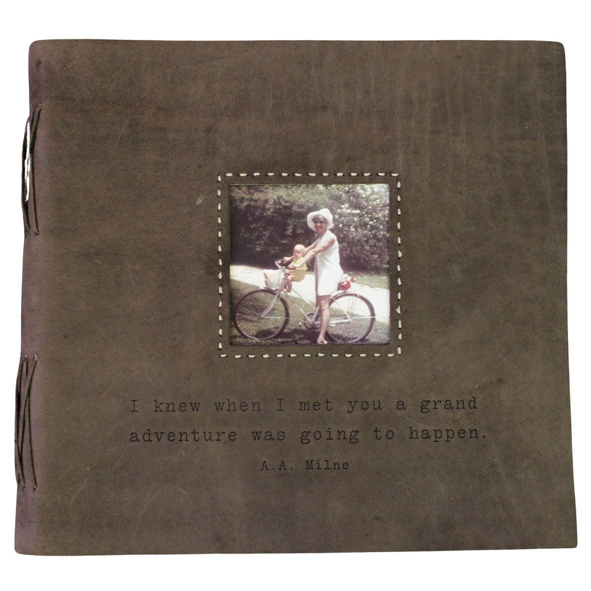 I Knew When Leather Photo Keeper 12x12 - Slate