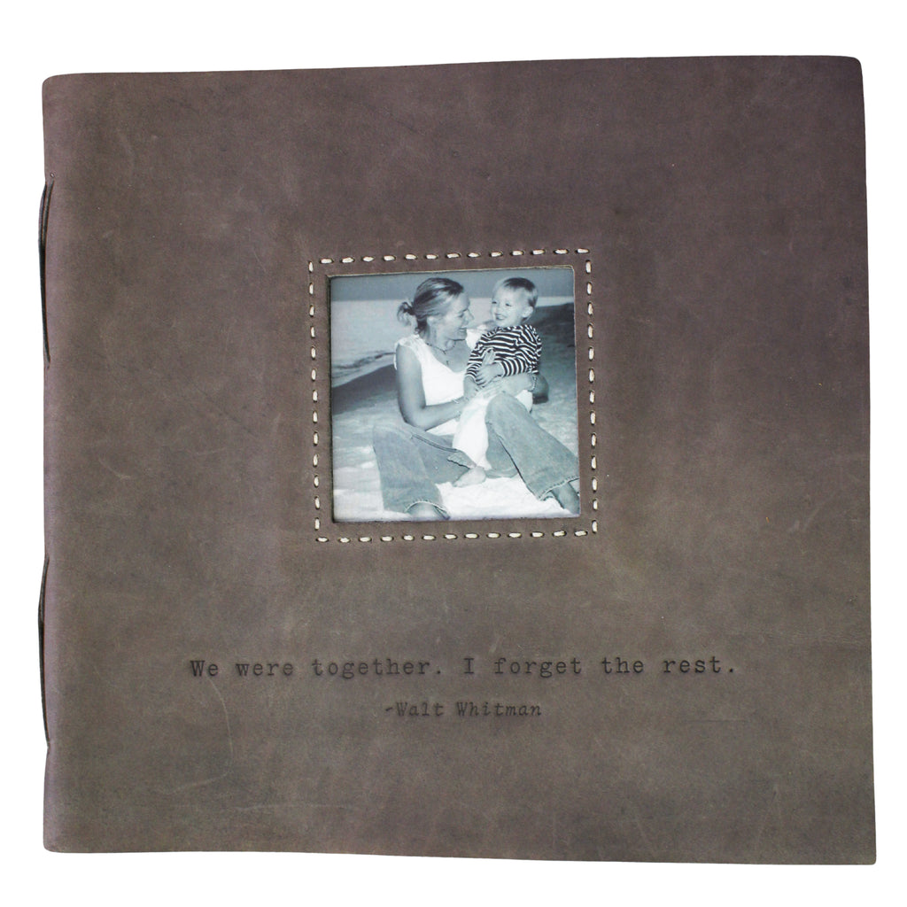 We Were Together Leather Photo Keeper 12x12 - Slate
