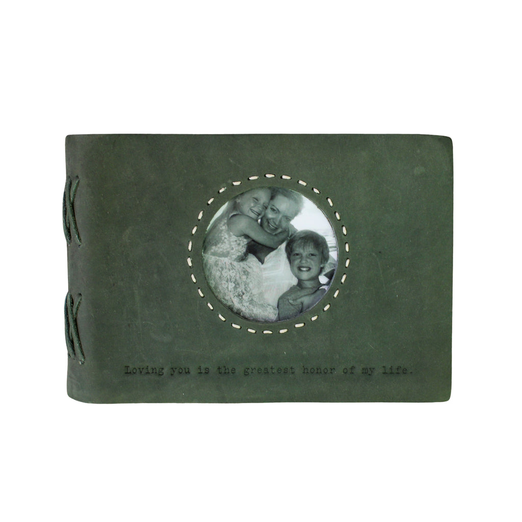 Loving You Is The Greatest Leather Photo Keeper 8x6 - Moss