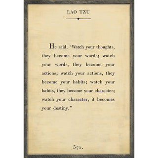 Lao Tzu Book Collection (Grey Wood) Art Print