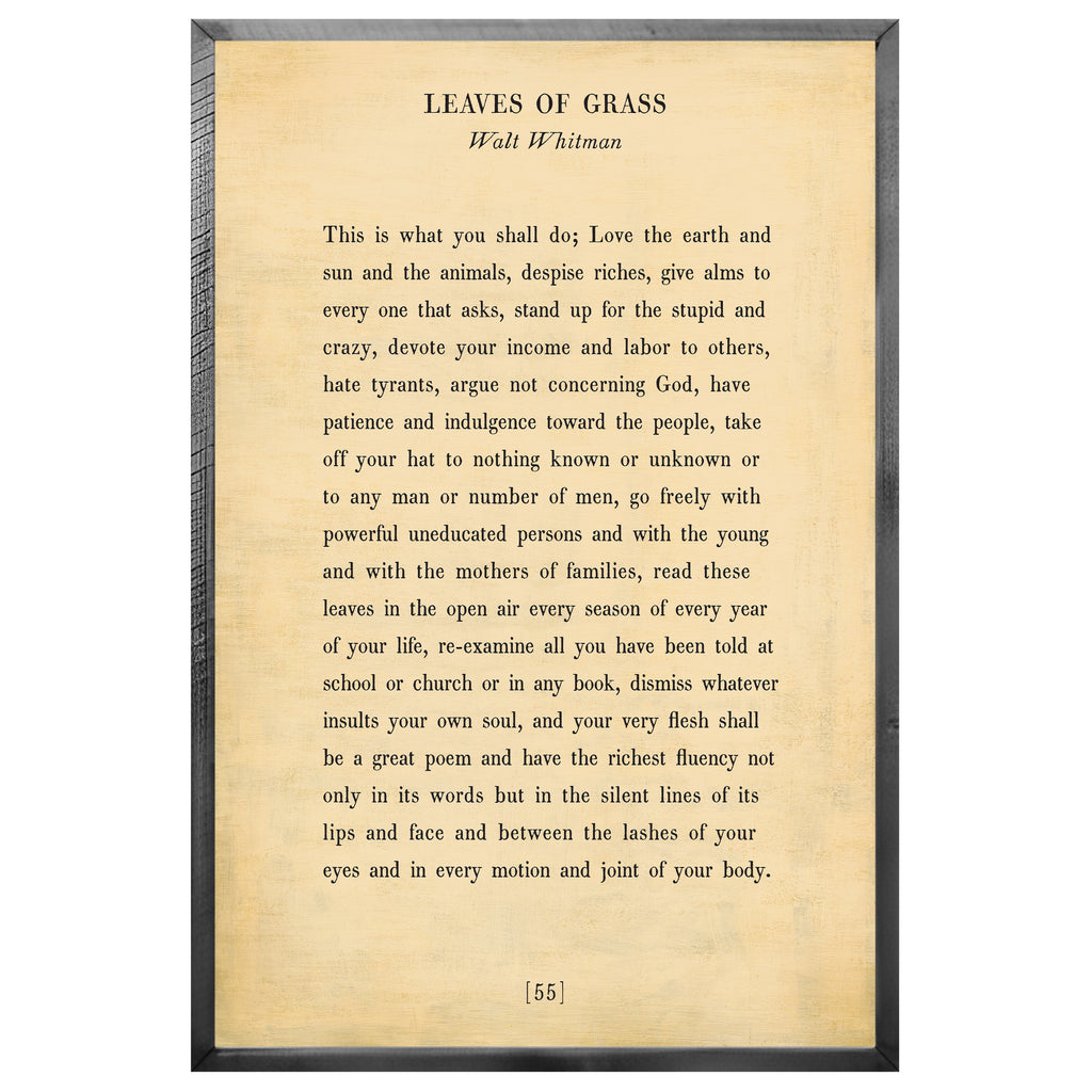 Leaves of Grass Art Print - Grey Wood