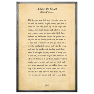 Leaves of Grass -  Poetry Collection (Grey Wood) - Art Print