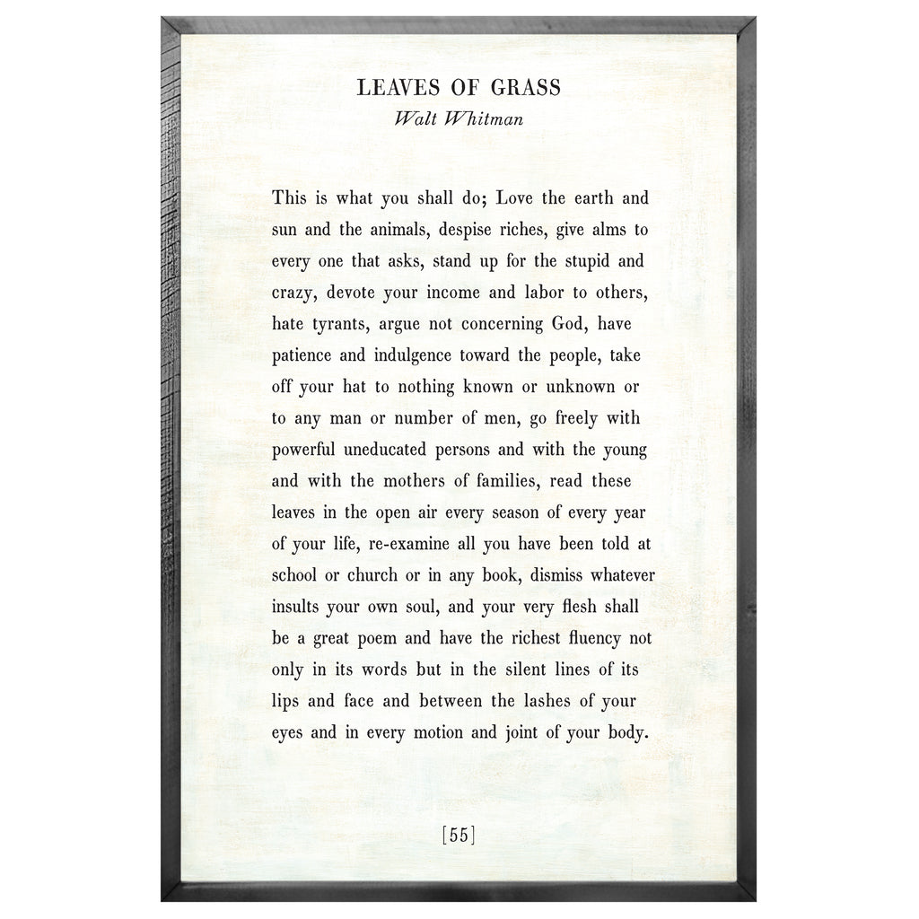 Leaves of Grass Art Print - Grey Wood