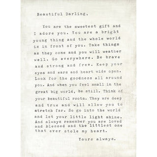 Letter For Sophie (Beautiful Darling) Gallery Wrap Art Print 17"x25"