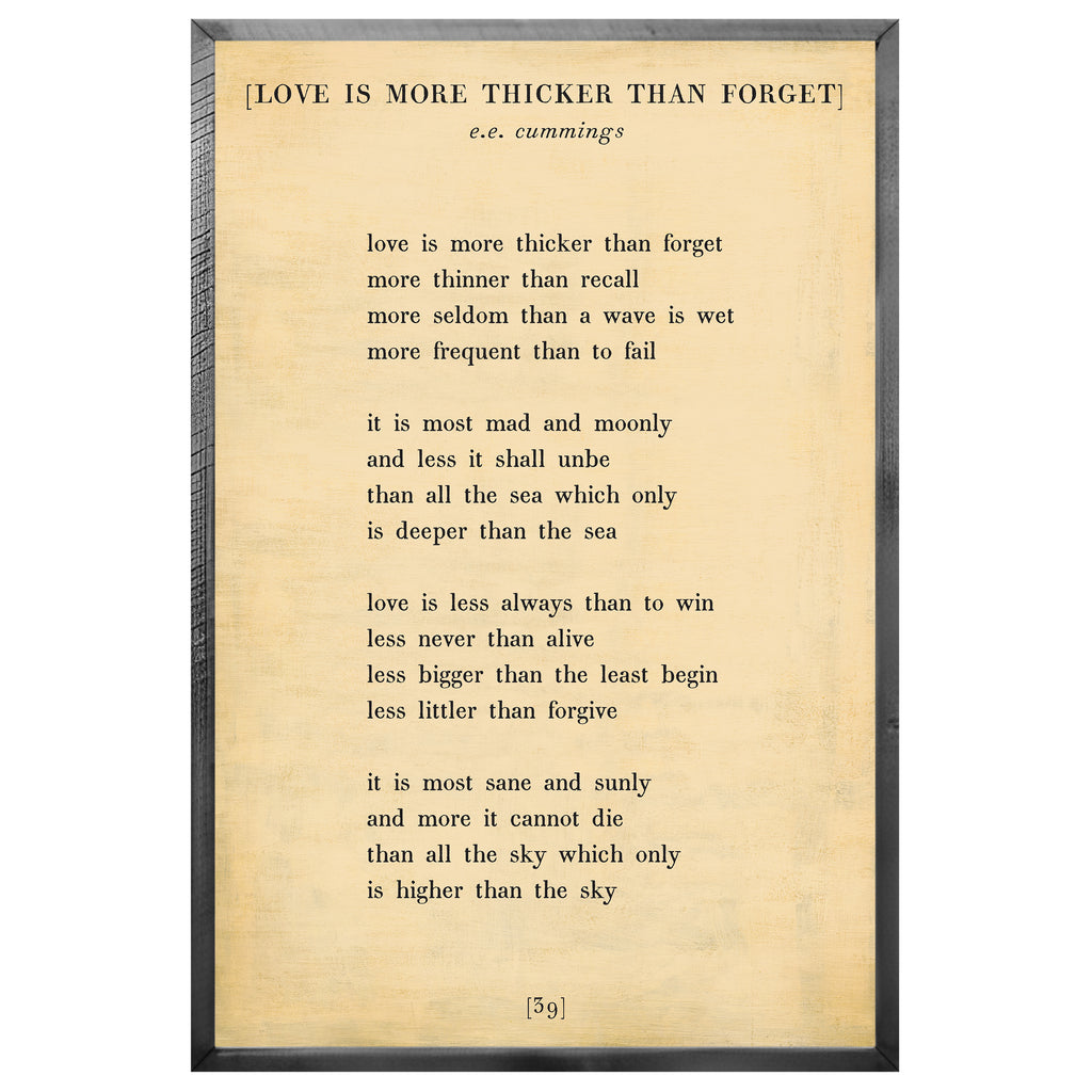 Love is More Thicker Art Print - Grey Wood