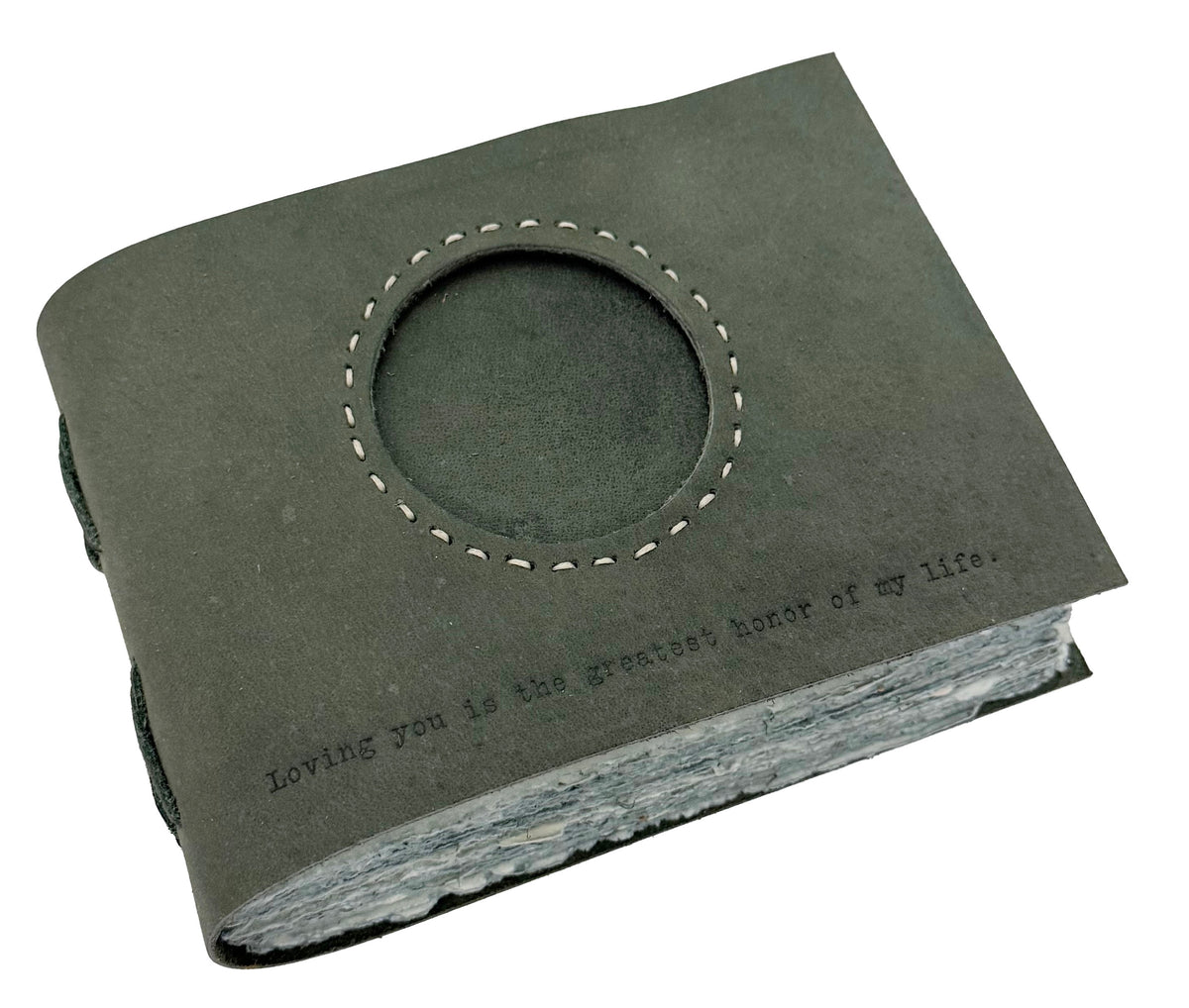 Loving You Is The Greatest Leather Photo Keeper 8x6 - Moss