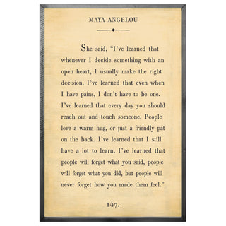 Maya Angelou - Book Collection (Grey Wood) - Art Print