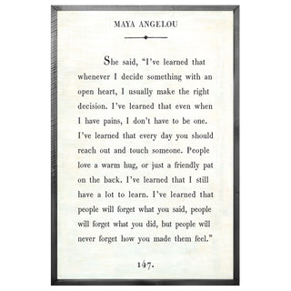 Maya Angelou - Book Collection (Grey Wood) - Art Print