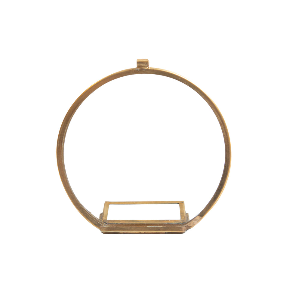 Round Brass Standing Frame - 6in