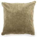 Moss Velvet Pillow With Poms 22x22