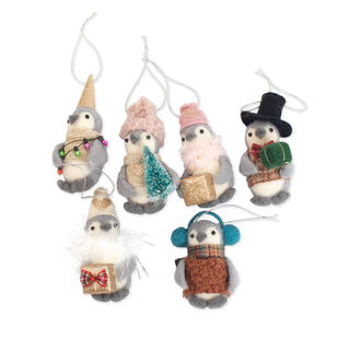 Felt Penguin Ornaments - Assorted Set of 12