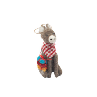 Felt Deck-The-Halls Donkey Ornaments - Set of 6