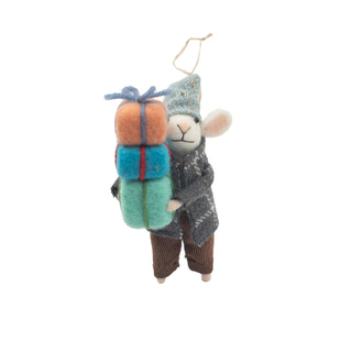 Felt PJ Mice Ornament - Set of 12
