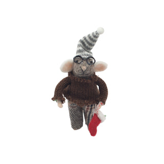 Felt PJ Mice Ornament - Set of 12