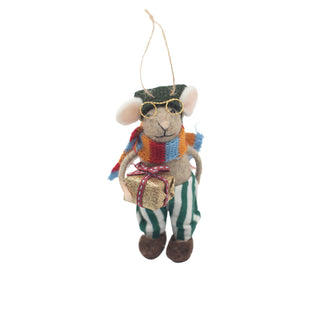Felt PJ Mice Ornament - Set of 12
