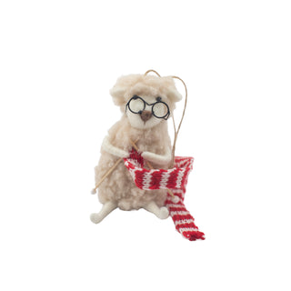 Felt Knitting Sheep Ornament - Set of 4