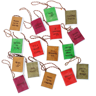 Little Book Holiday Ornaments with Cotton Hanger - Set of 64