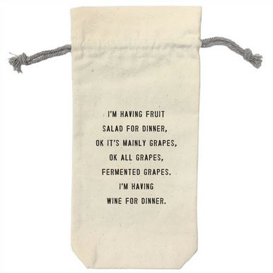 Wine For Dinner Wine Bag
