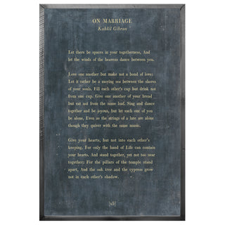 On Marriage - Poetry Collection (Grey Wood) - Art Print