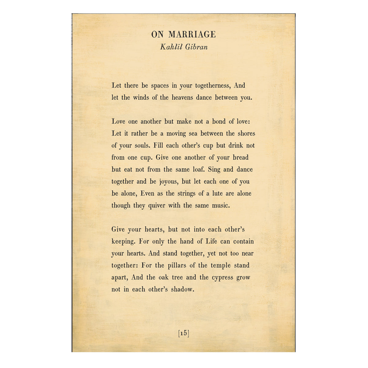 On Marriage Art Print - Gallery Wrap