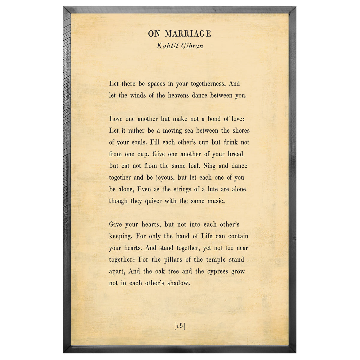 On Marriage Art Print - Poetry Collection