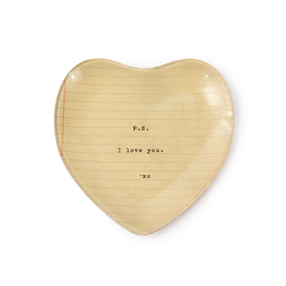 PS I Love You Small Heart Decoupage Plate