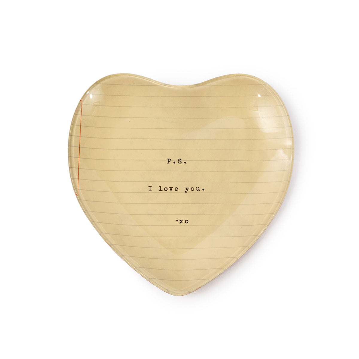 PS I Love You Heart Decoupage Plate 6x6