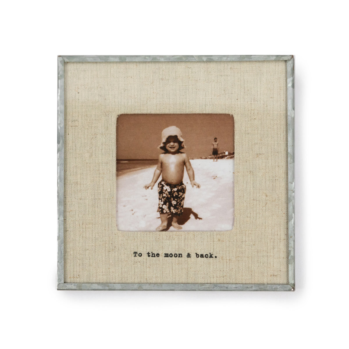 To The Moon & Back Zinc Linen Frame 3.5x3.5