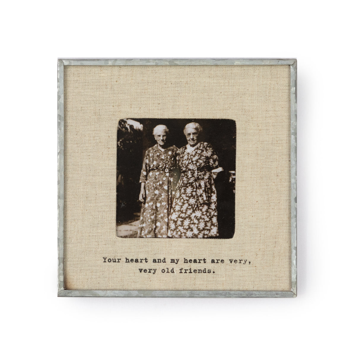 Your Heart & My Heart Zinc Linen Frame 6x6