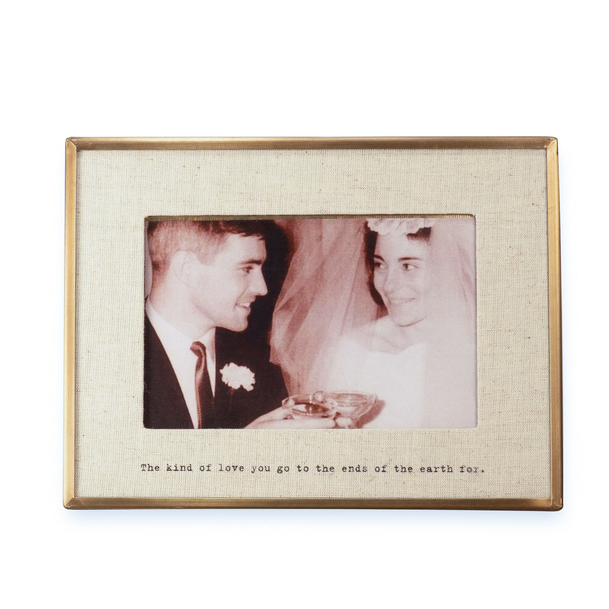 The Kind Of Love Brass Linen Frame 8.5x7.5