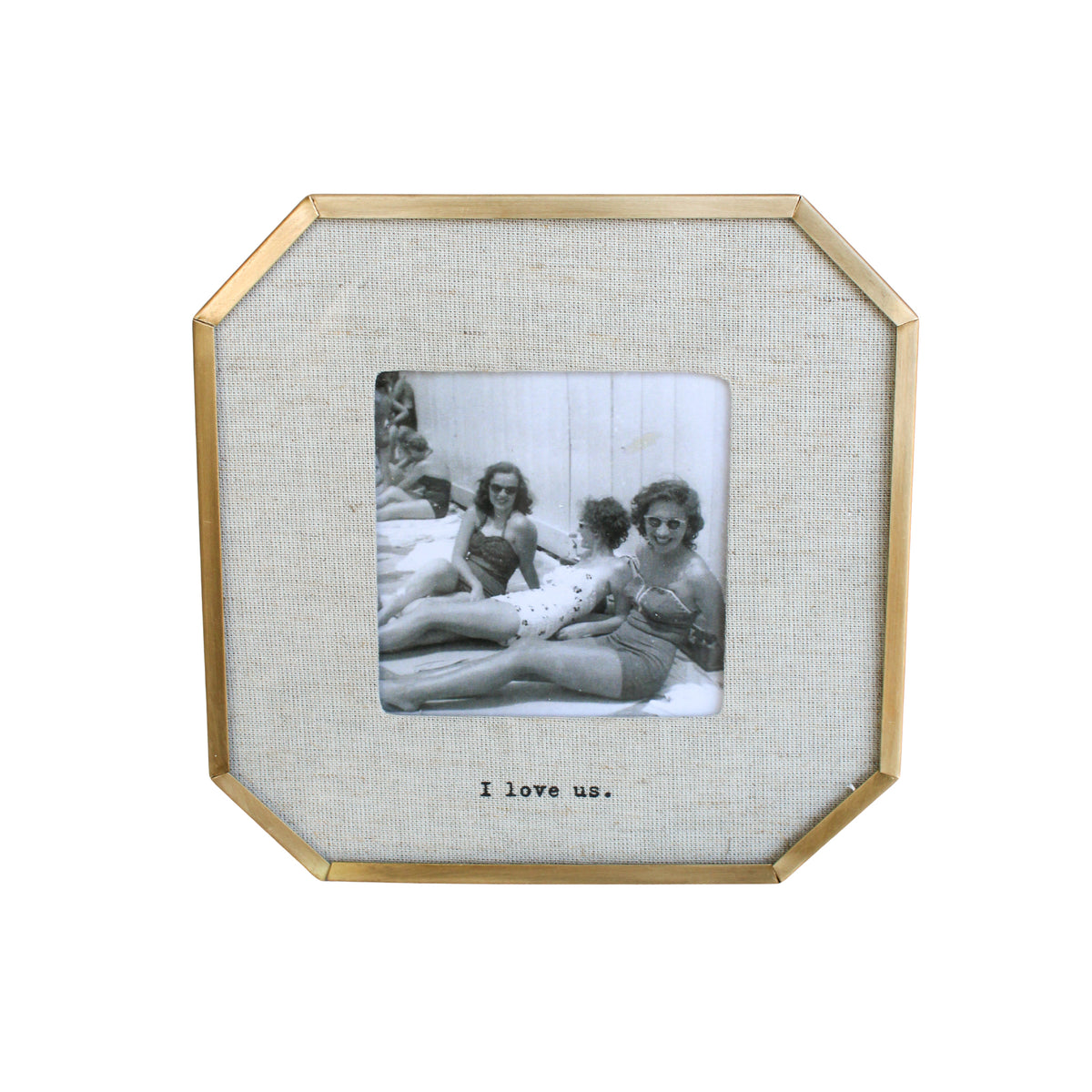 I Love Us Brass Linen Frame 6x6