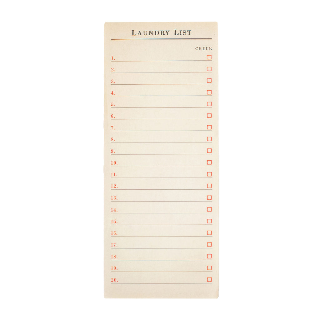 laundry list skinny notepad