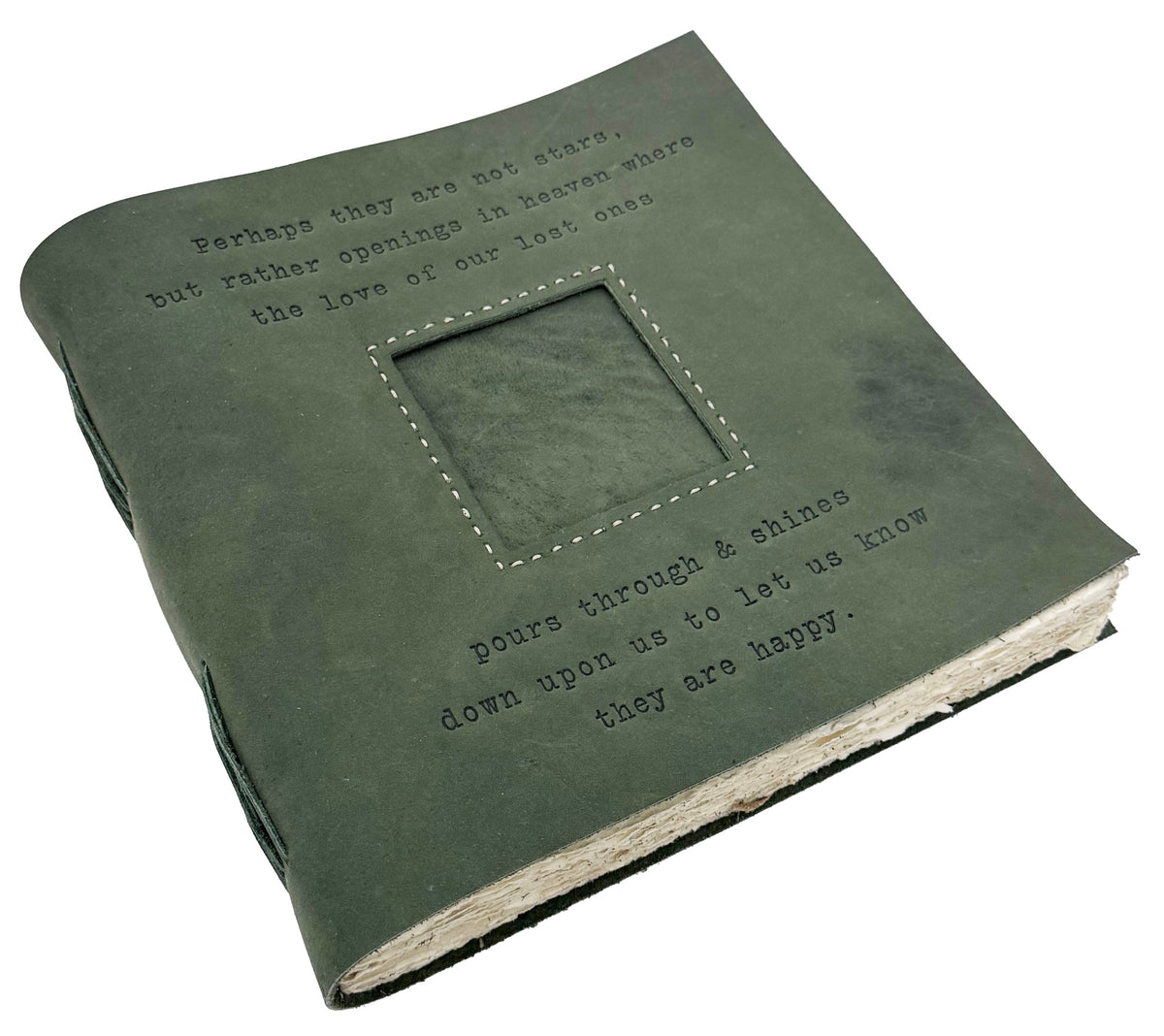 Perhaps They Are Not Stars Leather Photo Keeper 12x12 - Moss