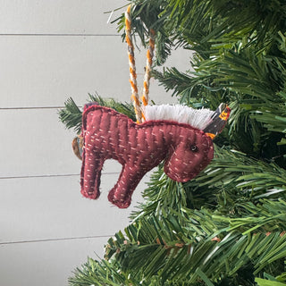 Kantha Donkey Ornament- Set of 6