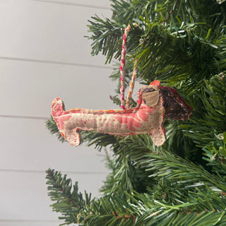 Kantha Dog Ornament- Set of 6