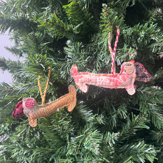 Kantha Dog Ornament- Set of 6