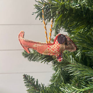 Kantha Dog Ornament- Set of 6