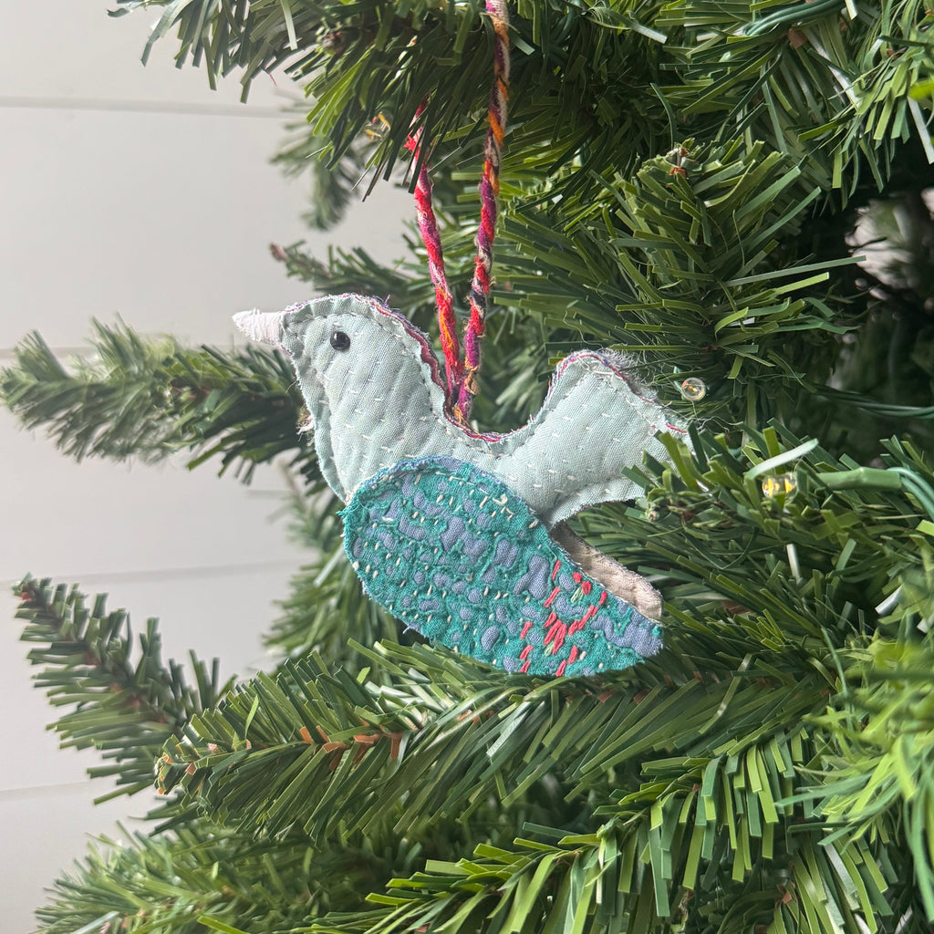 Kantha Bird Ornament- Set of 6